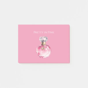 Roze geurflacon met gouden paardenbedeltje post-it® notes