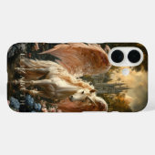 Roze gevederde eenhoorn Pegasus Sprookjeskunst Case-Mate iPhone Case (Achterkant (horizontaal))