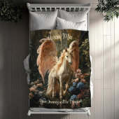 Roze gevederde eenhoorn Pegasus Woodland Magic Fleece Deken