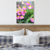 Roze geverfde daisy Flowers Natuur fotografie Canvas Afdruk (Insitu (Slaapkamer))