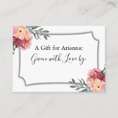 Roze geverfde Vrijgezellenfeest met platte weergav Informatiekaartje (Achterkant)