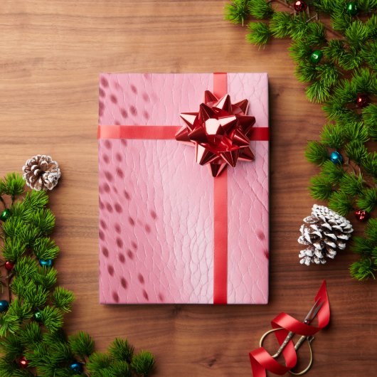 Roze Gevlekt Roze Lederen Kijk Cadeaupapier (Feestdagen Geschenken)