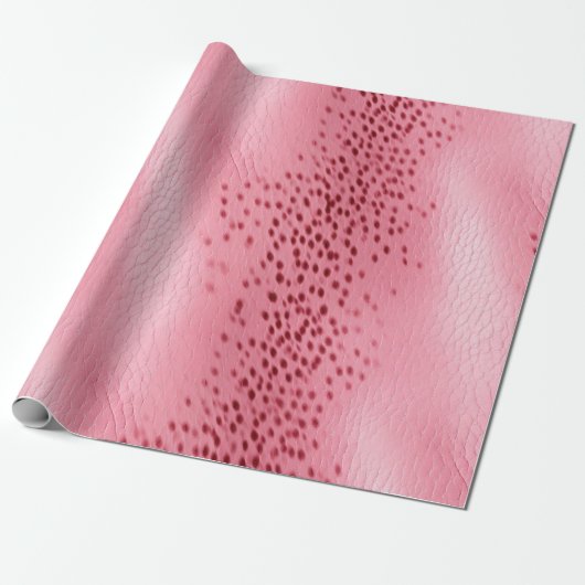Roze Gevlekt Roze Lederen Kijk Cadeaupapier (Uitgerold)