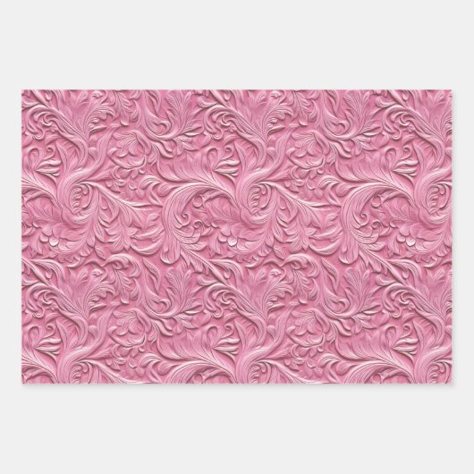 Roze Gevlekt Roze Lederen Kijk Inpakpapier Vel (Voorkant 2)
