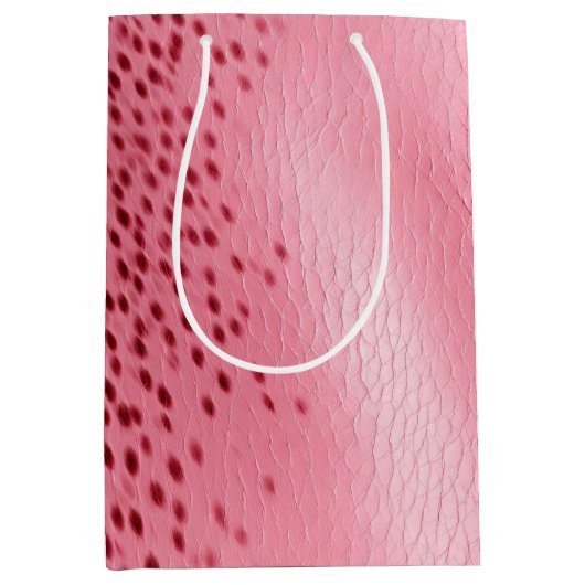 Roze Gevlekt Roze Lederen Kijk Medium Cadeauzakje (Voorkant)