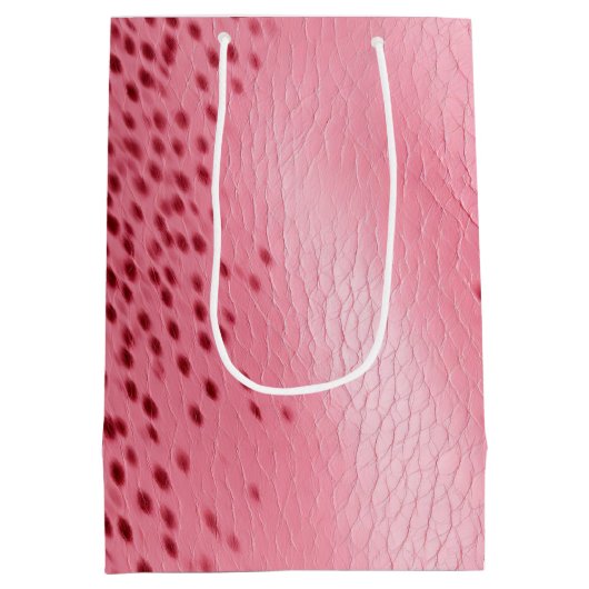 Roze Gevlekt Roze Lederen Kijk Medium Cadeauzakje (Achterkant)