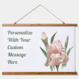 Roze, gevlekte Iris Flower Art, gepersonaliseerd Hangend Wandkleed