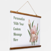 Roze, gevlekte Iris Flower Art, gepersonaliseerd Hangend Wandkleed (Gebogen)