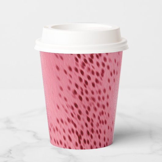Roze Gevlekte Luipaard Cheetah Dierenprint Papieren Bekers (Achterkant)