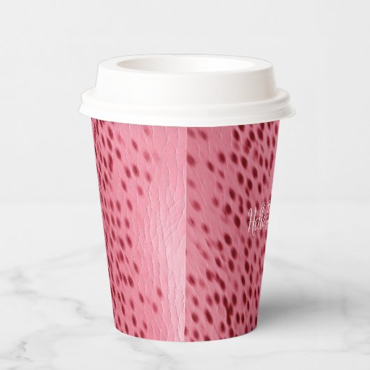 Roze Gevlekte Luipaard Cheetah Dierenprint Papieren Bekers (Rechts)