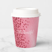 Roze Gevlekte Luipaard Cheetah Dierenprint Papieren Bekers (Voorkant)