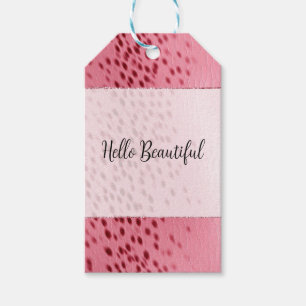 Roze gevlekte luipaard dierenprint cadeaulabel