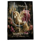 Roze gevleugeld bos Eenhoorn bos Medium Cadeauzakje (Voorkant)