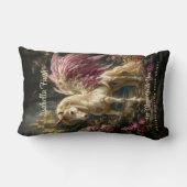 Roze gevleugeld bos eenhoorn fee paard kussen (Achterkant)