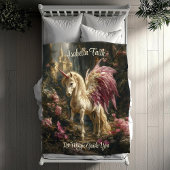 Roze gevleugeld eenhoorn bos fleece deken