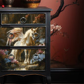 roze gevleugelde Fairy Forest Unicorn Decoupage Tissuepapier