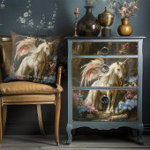 roze gevleugelde Fairy Forest Unicorn Decoupage Tissuepapier