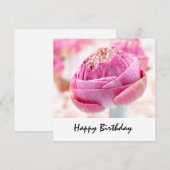 Roze gevouwen lotusbloem verjaardag feestdagenkaart (Voorkant / Achterkant)