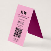 Roze gevouwen Visitekaartje – Custom Design (Achterkant)