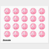 Roze Gevulde Bunny Bookplate Sticker (Vel)