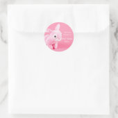 Roze Gevulde Bunny Bookplate Sticker (Tas)