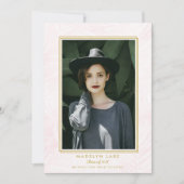 Roze gewassen handpalmen en gouden Lijst Foto Afst Aankondiging (Voorkant)