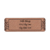 Roze Geweven Bloemen Etiket (Voorkant)