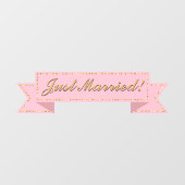 Roze gewoon gehuwde banner raamsticker (Vel)