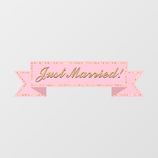 Roze gewoon gehuwde banner raamsticker (Vel)