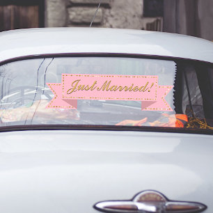 Roze gewoon gehuwde banner raamsticker