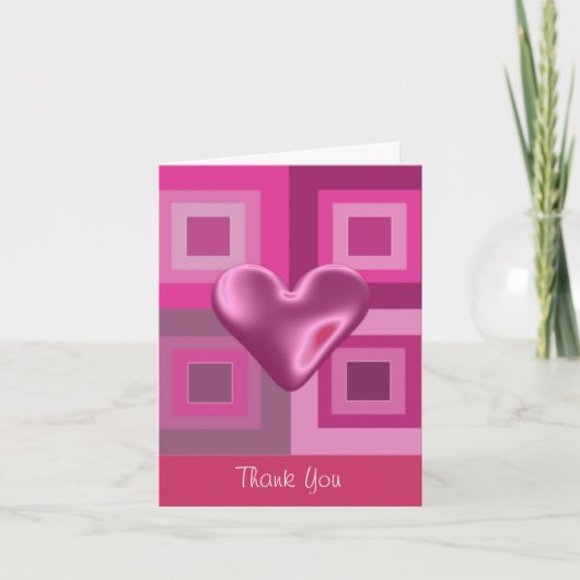 Roze Gezellige Hart Bedankt (Voorkant)