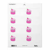 Roze Gezicht Cupcake Etiket (Full Sheet)