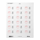 Roze gezicht etiket (Full Sheet)