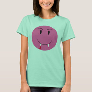 Roze gezicht met Vampierhoeken T-shirt