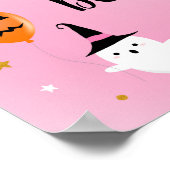 Roze Ghost BOO Halloween Birthday Welkom Poster (Hoek)