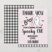 Roze Ghost Boo Halloween Verjaardag Dank u kaart (Voorkant / Achterkant)