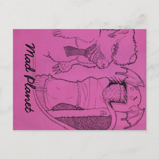 Roze ghost Girl en Angry Beer Briefkaart