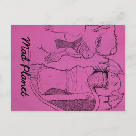 Roze ghost Girl en Angry Beer Briefkaart