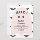 Roze Ghost Halloween 2e verjaardag Kaart (Voorkant)