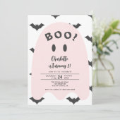 Roze Ghost Halloween 2e verjaardag Kaart (Staand voorkant)