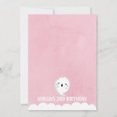 Roze Ghost Halloween Birthday Party Invitation Kaart (Achterkant)