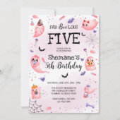 Roze Ghost Halloween Birthday Uitnodiging (Voorkant)