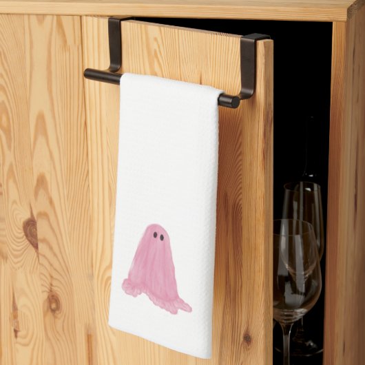 Roze Ghost Halloween Keukenhanddoek (Derde Gevouwen)