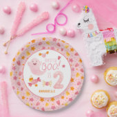 Roze Ghost Little Boo die twee tweede verjaardag d Papieren Bordje (Feest)