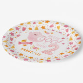 Roze Ghost Little Boo die twee tweede verjaardag d Papieren Bordje (Gekanteld)