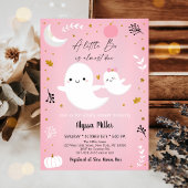 Roze Ghost Little Boo Halloween Baby shower Kaart