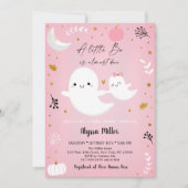 Roze Ghost Little Boo Halloween Baby shower Kaart (Voorkant)