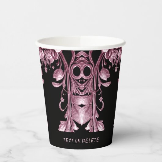 Roze Ghost Paper Cups Papieren Bekers (Links)
