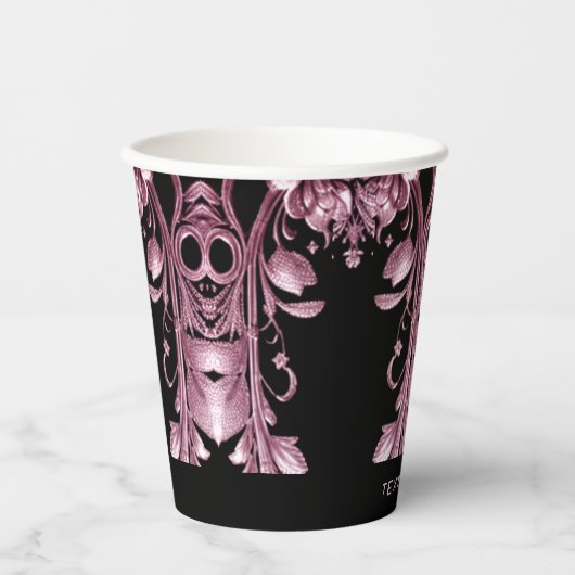 Roze Ghost Paper Cups Papieren Bekers (Voorkant)
