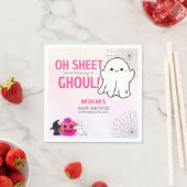 Roze Ghoul Halloween Baby shower Papier servet (Insitu)
